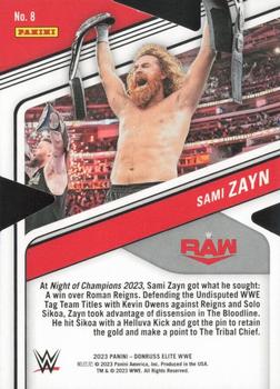 2023 Donruss Elite WWE - Status Die Cut #8 Sami Zayn Back