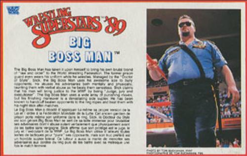 1989 Grand Toys Wrestling Superstars '89 Action Figure Cards (Canada) #NNO Big Boss Man Front
