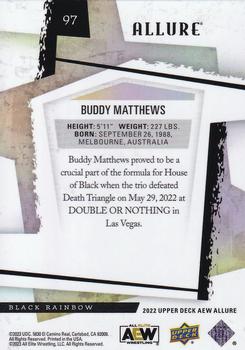 2022 Upper Deck Allure AEW - Black Rainbow #97 Buddy Matthews Back