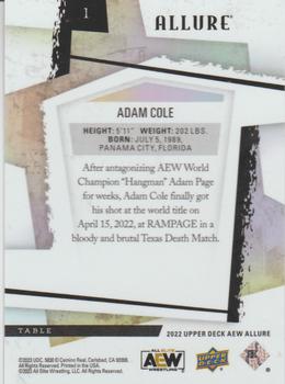 2022 Upper Deck Allure AEW - Table #1 Adam Cole Back