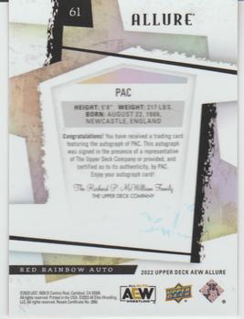 2022 Upper Deck Allure AEW - Autographs Red Rainbow #61 PAC Back