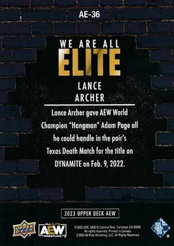 2023 Upper Deck AEW - We Are All Elite Silver #AE-36 Lance Archer Back