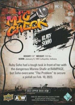 2023 Upper Deck AEW - Mic Check #MC-2 Ruby Soho Back