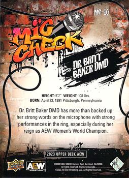 2023 Upper Deck AEW - Mic Check #MC-10 Dr. Britt Baker Back