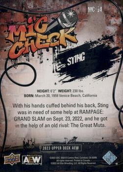 2023 Upper Deck AEW - Mic Check Silver #MC-14 Sting Back