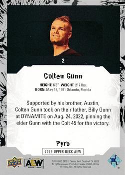 2023 Upper Deck AEW - Pyro #2 Colten Gunn Back
