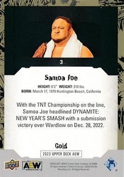 2023 Upper Deck AEW - Gold #3 Samoa Joe Back