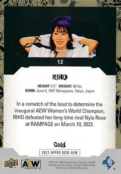 2023 Upper Deck AEW - Gold #12 RIHO Back