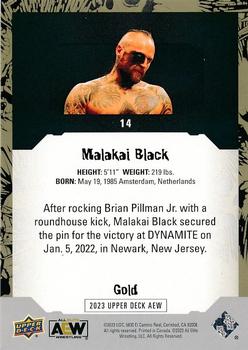 2023 Upper Deck AEW - Gold #14 Malakai Black Back