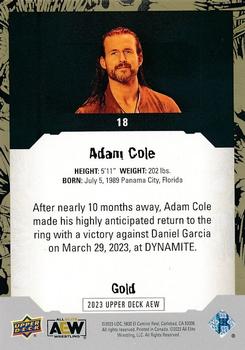 2023 Upper Deck AEW - Gold #18 Adam Cole Back