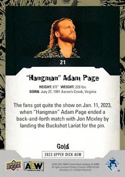2023 Upper Deck AEW - Gold #21 Hangman Adam Page Back