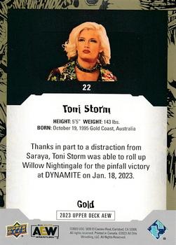 2023 Upper Deck AEW - Gold #22 Toni Storm Back