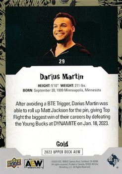 2023 Upper Deck AEW - Gold #29 Darius Martin Back
