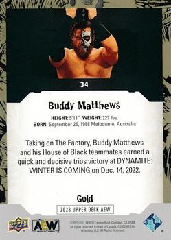 2023 Upper Deck AEW - Gold #34 Buddy Matthews Back