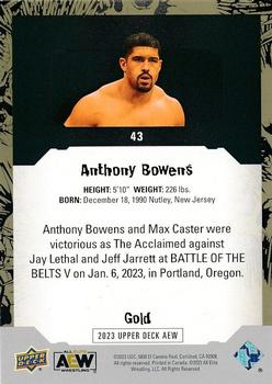 2023 Upper Deck AEW - Gold #43 Anthony Bowens Back