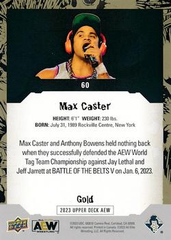 2023 Upper Deck AEW - Gold #60 Max Caster Back