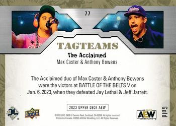 2023 Upper Deck AEW - Gold #77 Max Caster / Anthony Bowens Back