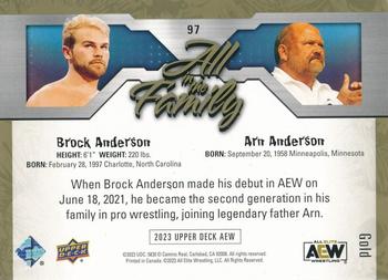 2023 Upper Deck AEW - Gold #97 Arn Anderson / Brock Anderson Back
