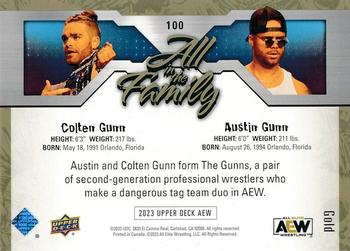 2023 Upper Deck AEW - Gold #100 Colten Gunn / Austin Gunn Back