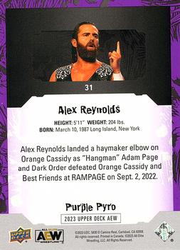 2023 Upper Deck AEW - Purple Pyro #31 Alex Reynolds Back