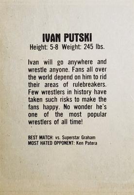 1981 Wrestling Super Stars #NNO Ivan Putski Back