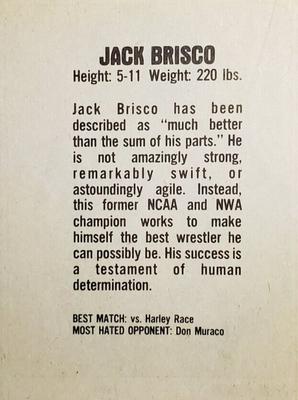 1981 Wrestling Super Stars #NNO Jack Brisco Back