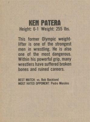1981 Wrestling Super Stars #NNO Ken Patera Back