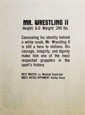 1981 Wrestling Super Stars #NNO Mr. Wrestling II Back