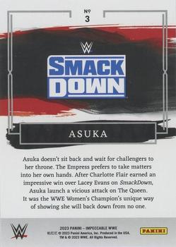 2023 Panini Impeccable WWE #3 Asuka Back