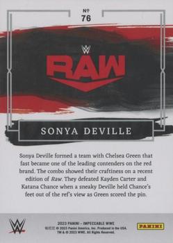 2023 Panini Impeccable WWE #76 Sonya Deville Back