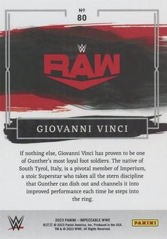2023 Panini Impeccable WWE #80 Giovanni Vinci Back