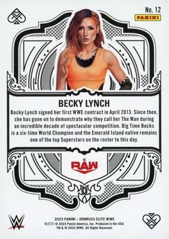 2023 Donruss Elite WWE - Elite Deck Orange #12 Becky Lynch Back