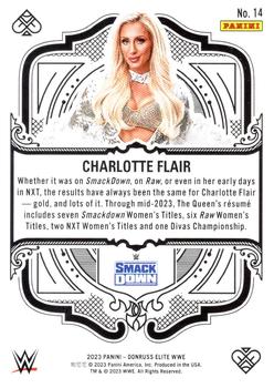 2023 Donruss Elite WWE - Elite Deck Orange #14 Charlotte Flair Back