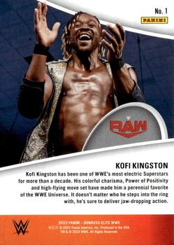 2023 Donruss Elite WWE - Full Throttle #1 Kofi Kingston Back