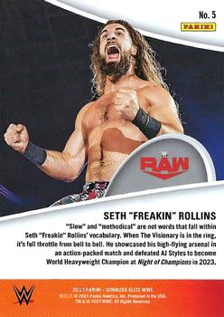 2023 Donruss Elite WWE - Full Throttle Green #5 Seth “Freakin” Rollins Back