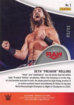 2023 Donruss Elite WWE - Full Throttle Red #5 Seth “Freakin” Rollins Back