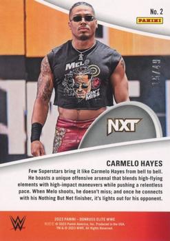 2023 Donruss Elite WWE - Full Throttle Orange #2 Carmelo Hayes Back