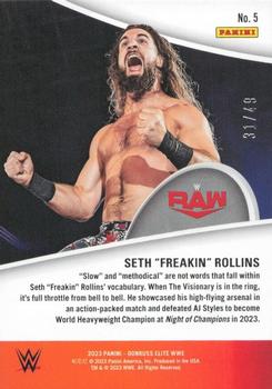 2023 Donruss Elite WWE - Full Throttle Orange #5 Seth “Freakin” Rollins Back