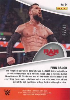 2023 Donruss Elite WWE - Full Throttle Orange #14 Finn Balor Back