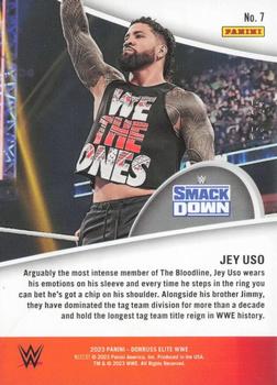 2023 Donruss Elite WWE - Full Throttle Teal #7 Jey Uso Back