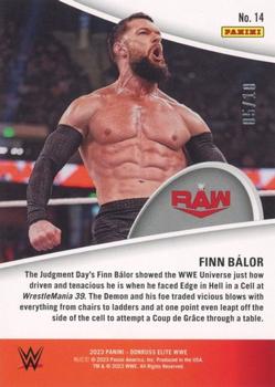 2023 Donruss Elite WWE - Full Throttle Gold #14 Finn Balor Back