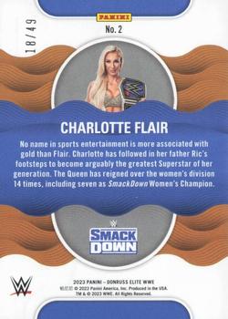 2023 Donruss Elite WWE - Title Waves Orange #2 Charlotte Flair Back