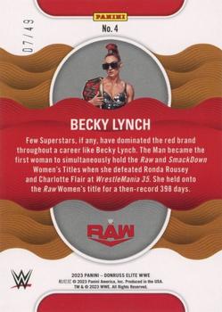 2023 Donruss Elite WWE - Title Waves Orange #4 Becky Lynch Back