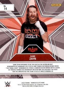 2023 Donruss Elite WWE - Star Status #14 Sami Zayn Back