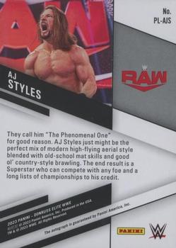 2023 Donruss Elite WWE - Pen Pals Red #PL-AJS AJ Styles Back