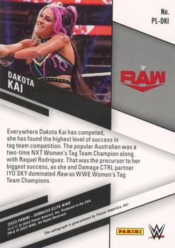 2023 Donruss Elite WWE - Pen Pals Red #PL-DKI Dakota Kai Back