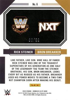 2023 Donruss Elite WWE - Family Lineage Red #6 Bron Breakker / Rick Steiner Back