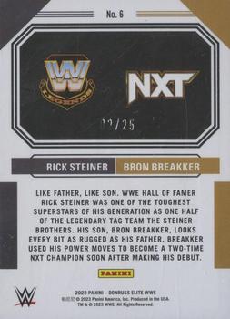 2023 Donruss Elite WWE - Family Lineage Teal #6 Bron Breakker / Rick Steiner Back