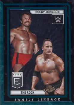 2023 Donruss Elite WWE - Family Lineage Teal #9 The Rock / Rocky Johnson Front
