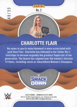 2023 Donruss Elite WWE - Title Waves Red #2 Charlotte Flair Back